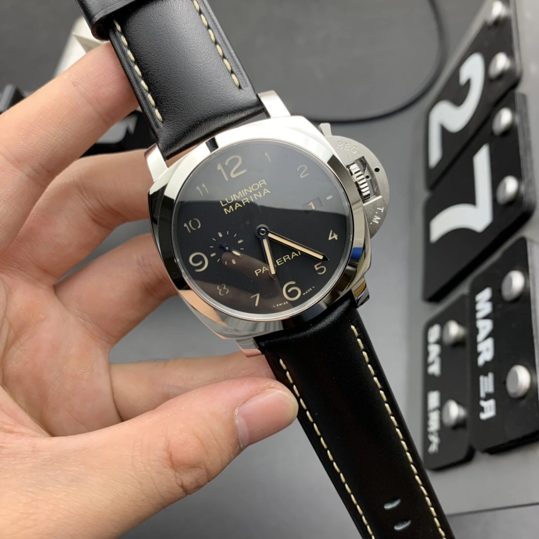CBD Factory Panerai Luminor Marina 1950 Matte Black Dial Luminous Arabic Numerals Black Calfskin Leather StrapPAM00359 1:1 Super Clone – DDP.9000 Movement GoodFit 371